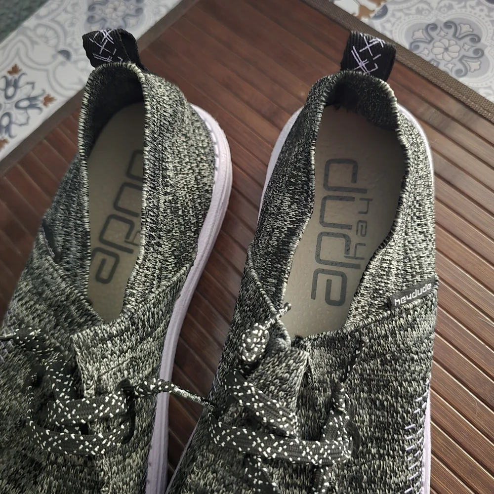Women's Heydude Knit Loafers in Black and Gray - Picture 2 of 3